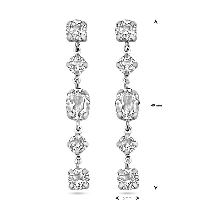 Gerhodineerd zilveren oorhangers met Swarovski kristal