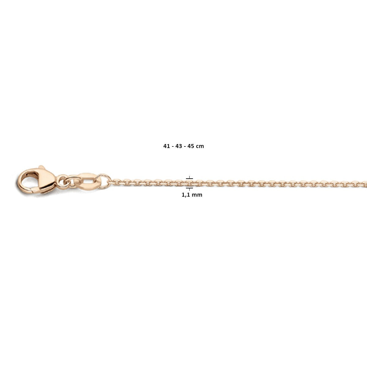 Collana da donna in oro rosa 18K - collier ad ancora 45 cm