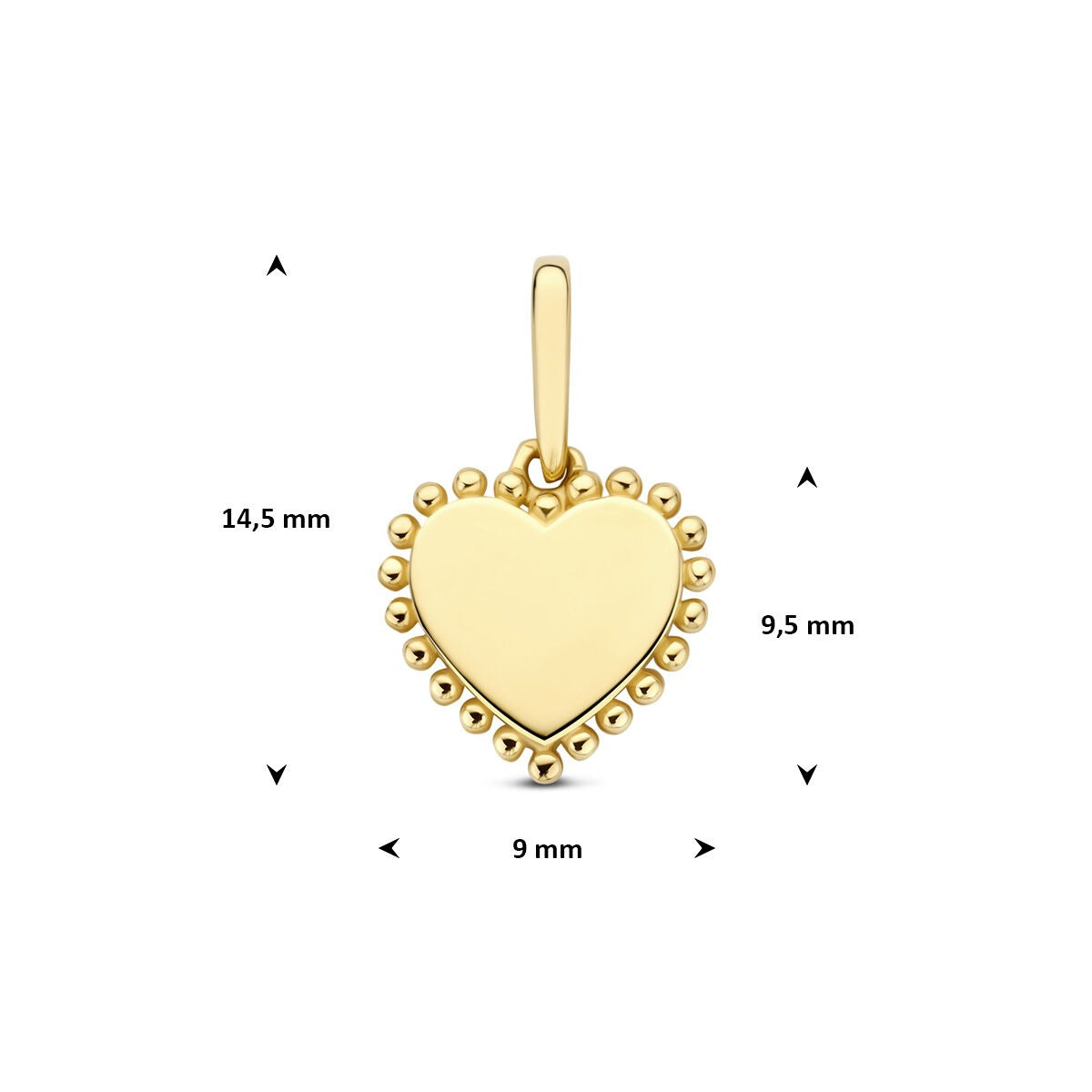 Ciondolo Cuore in Oro Giallo 14k