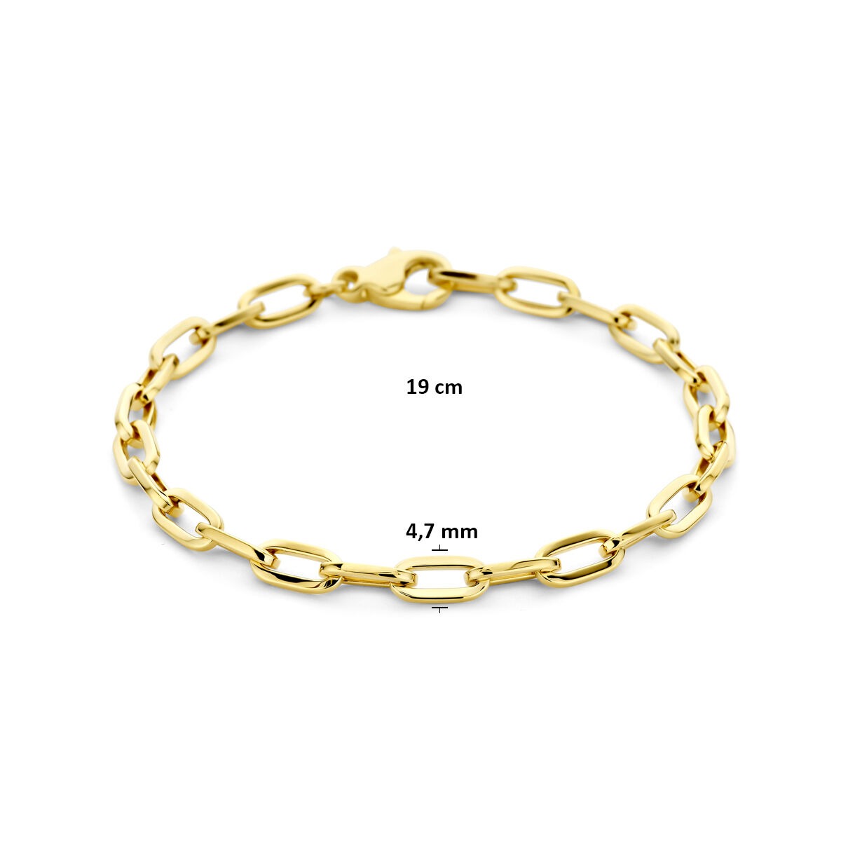 Bracciale da donna in oro giallo 14k con maglia ancora