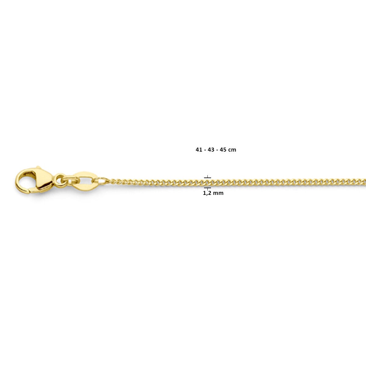 Collana da donna in oro 18k – collier gourmette 45 cm