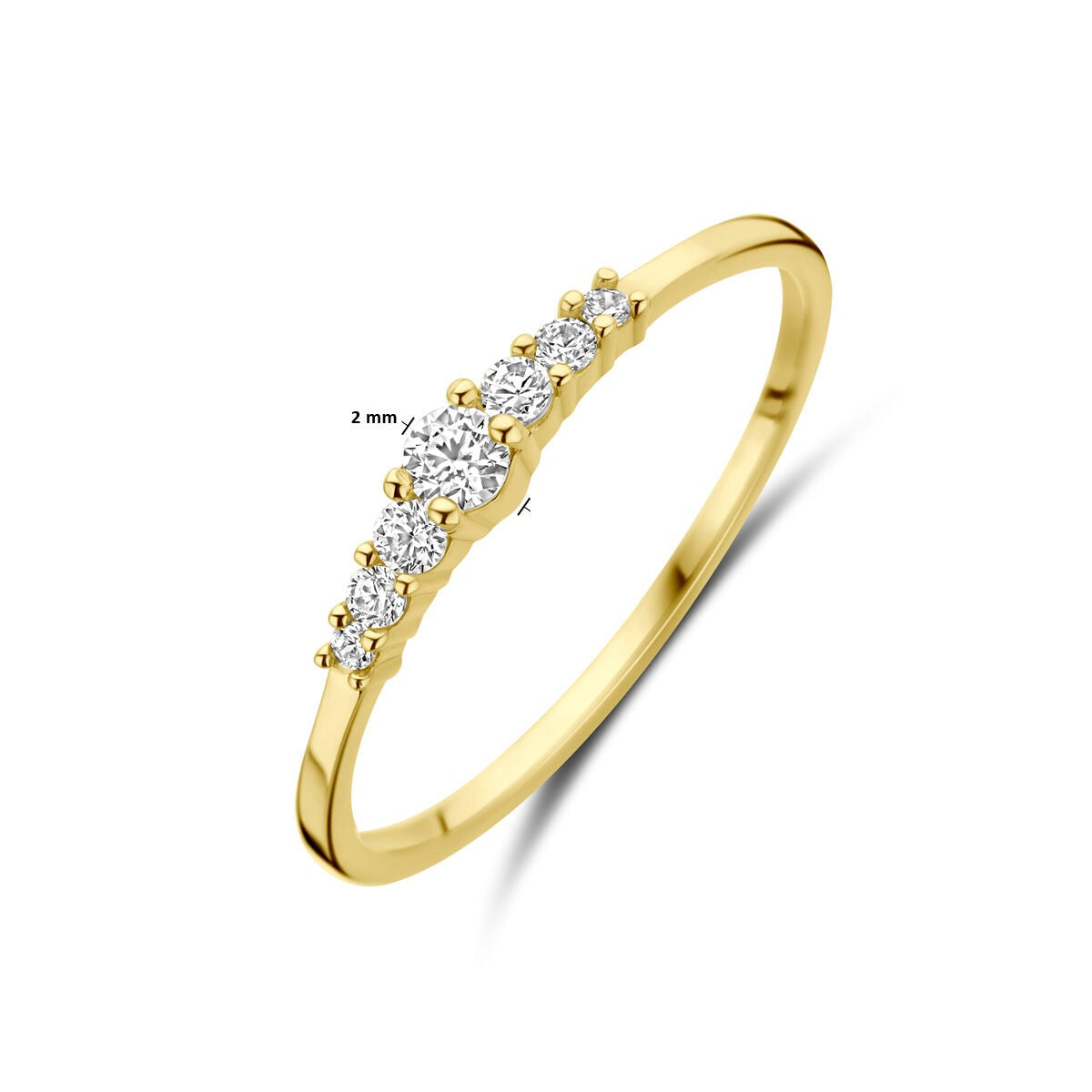Anello in oro giallo 9k con zirconi