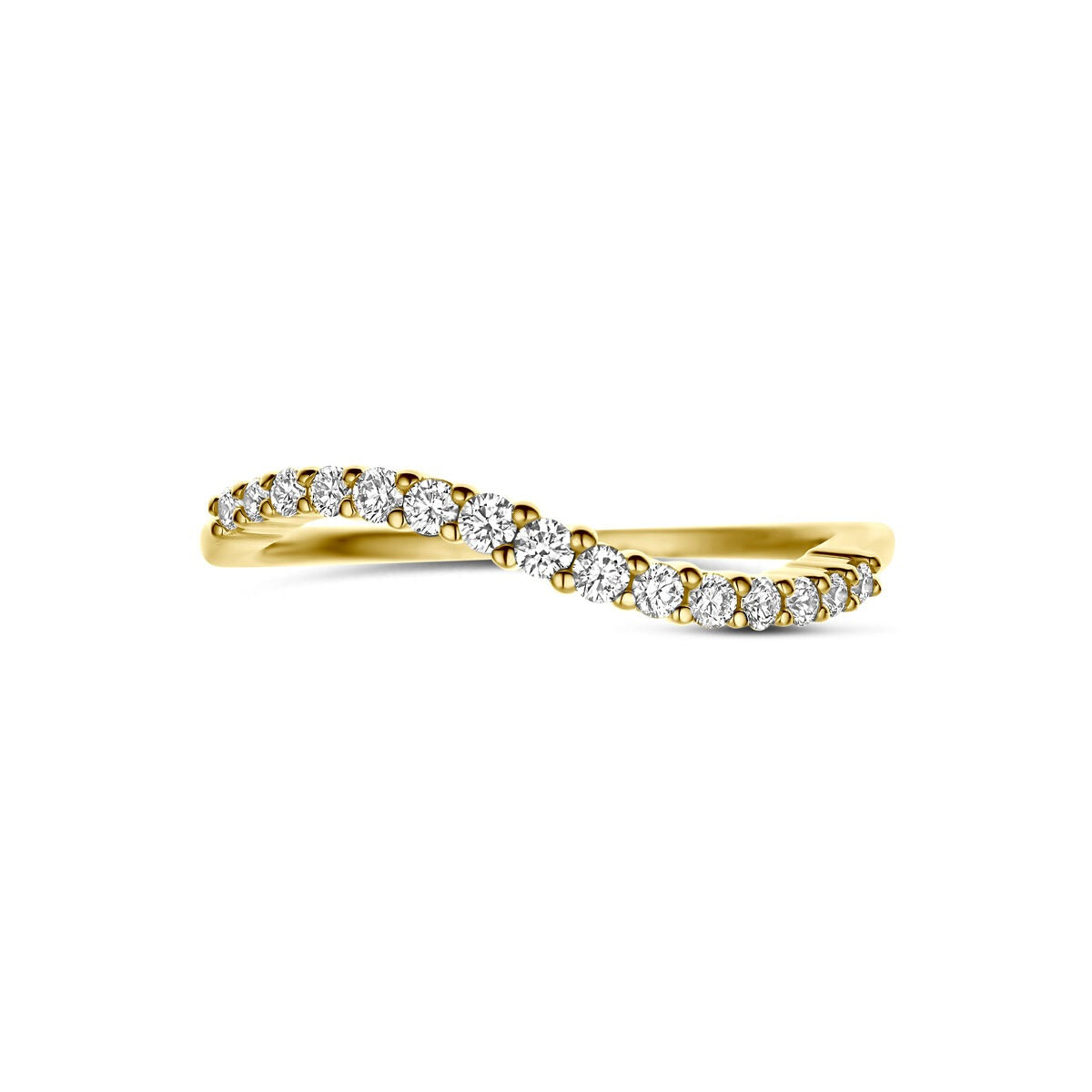 Anello Alliance in Oro Giallo 14k con Diamante 0,21 ct