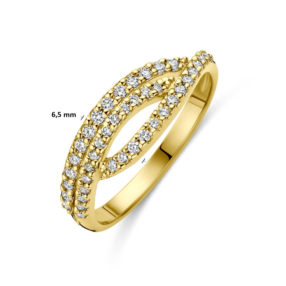 Anello in Oro Giallo 14k con Diamante Coltivato in Laboratorio