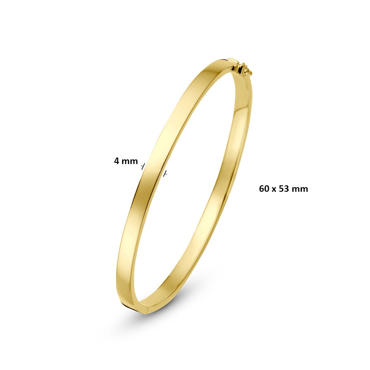 Bracciale bangle in oro giallo 9k con anima in argento