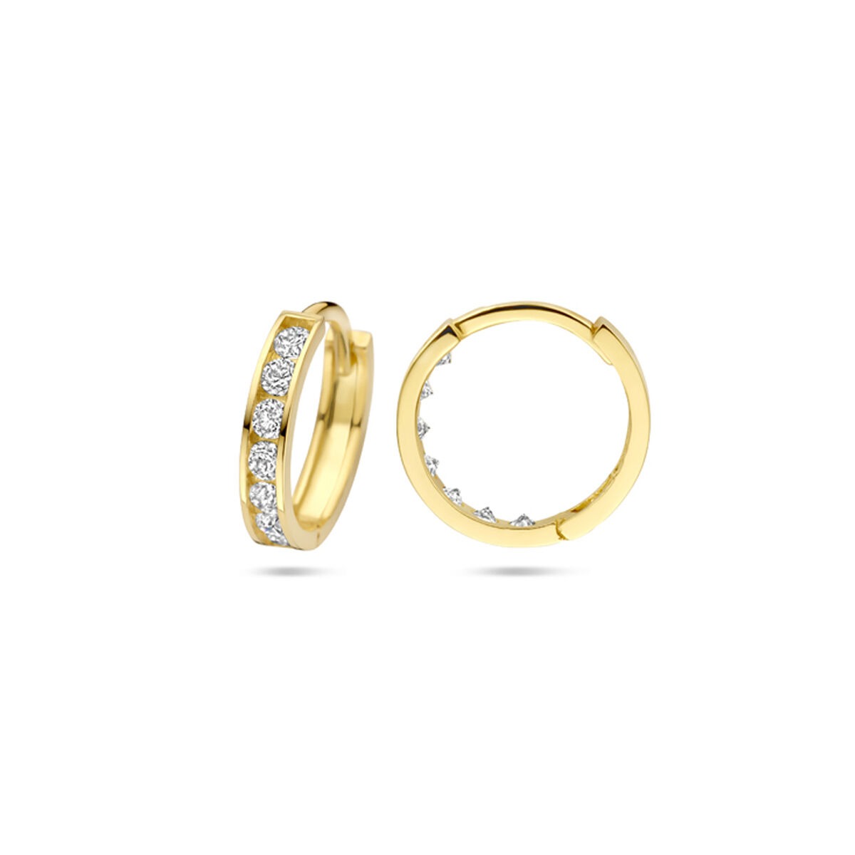 Orecchini a cerchio gialli con zircone – color oro giallo 9k