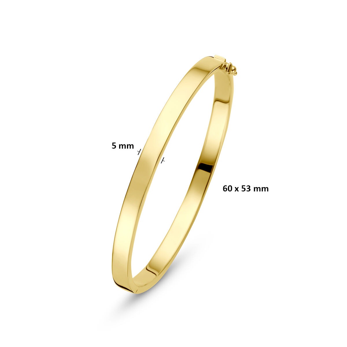 9k Bracciale bangle in oro giallo con anima in argento