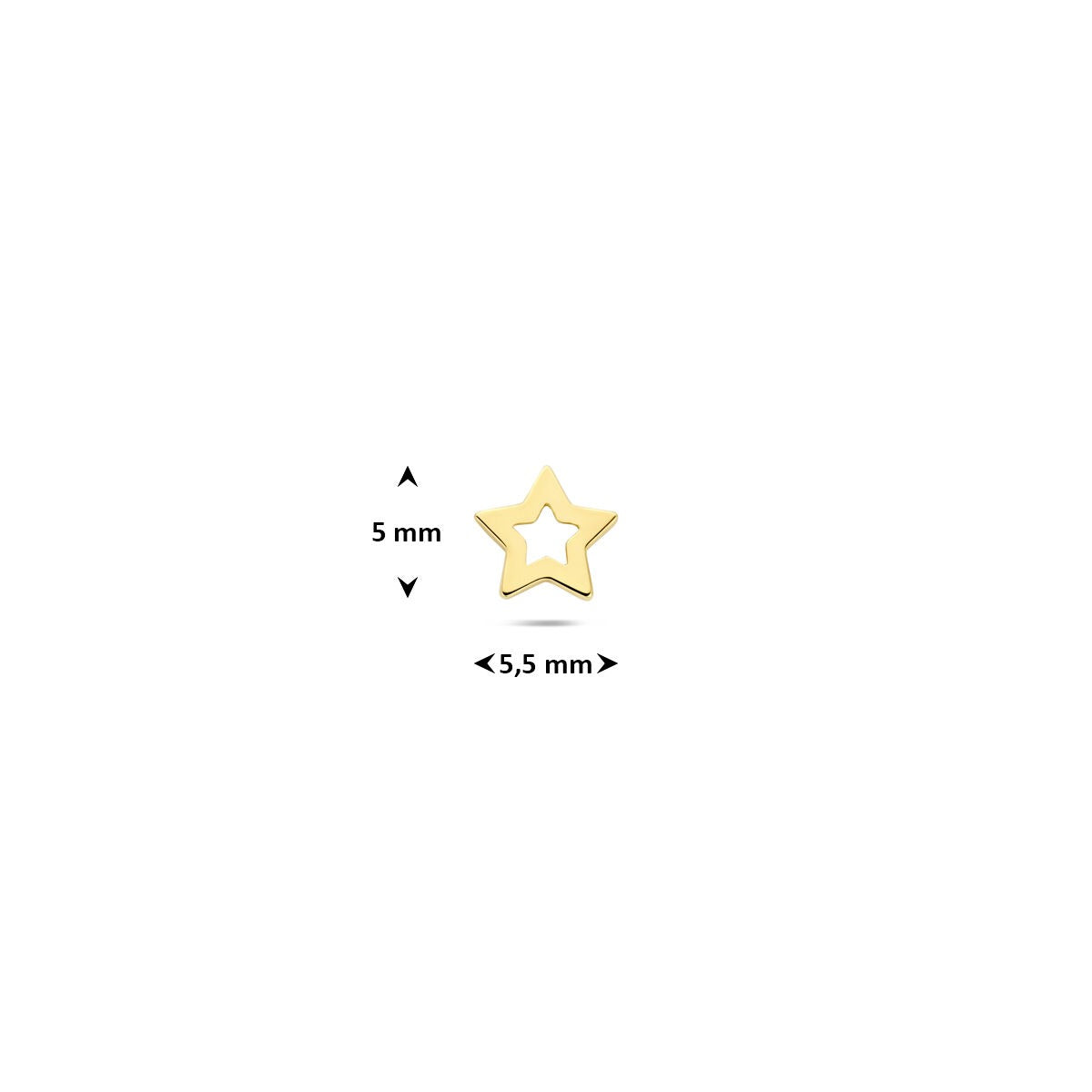 Piercing flat back a stella in oro giallo 14k – al pezzo