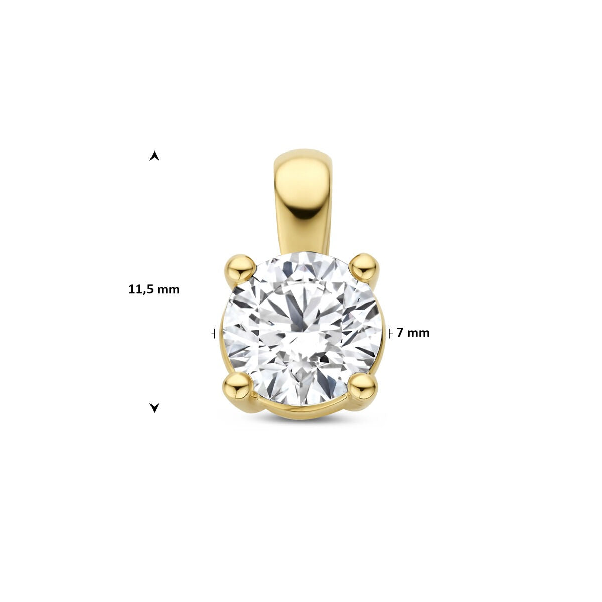 Ciondolo in oro giallo 14k con diamante lab grown – 1.00 ct taglio brillante