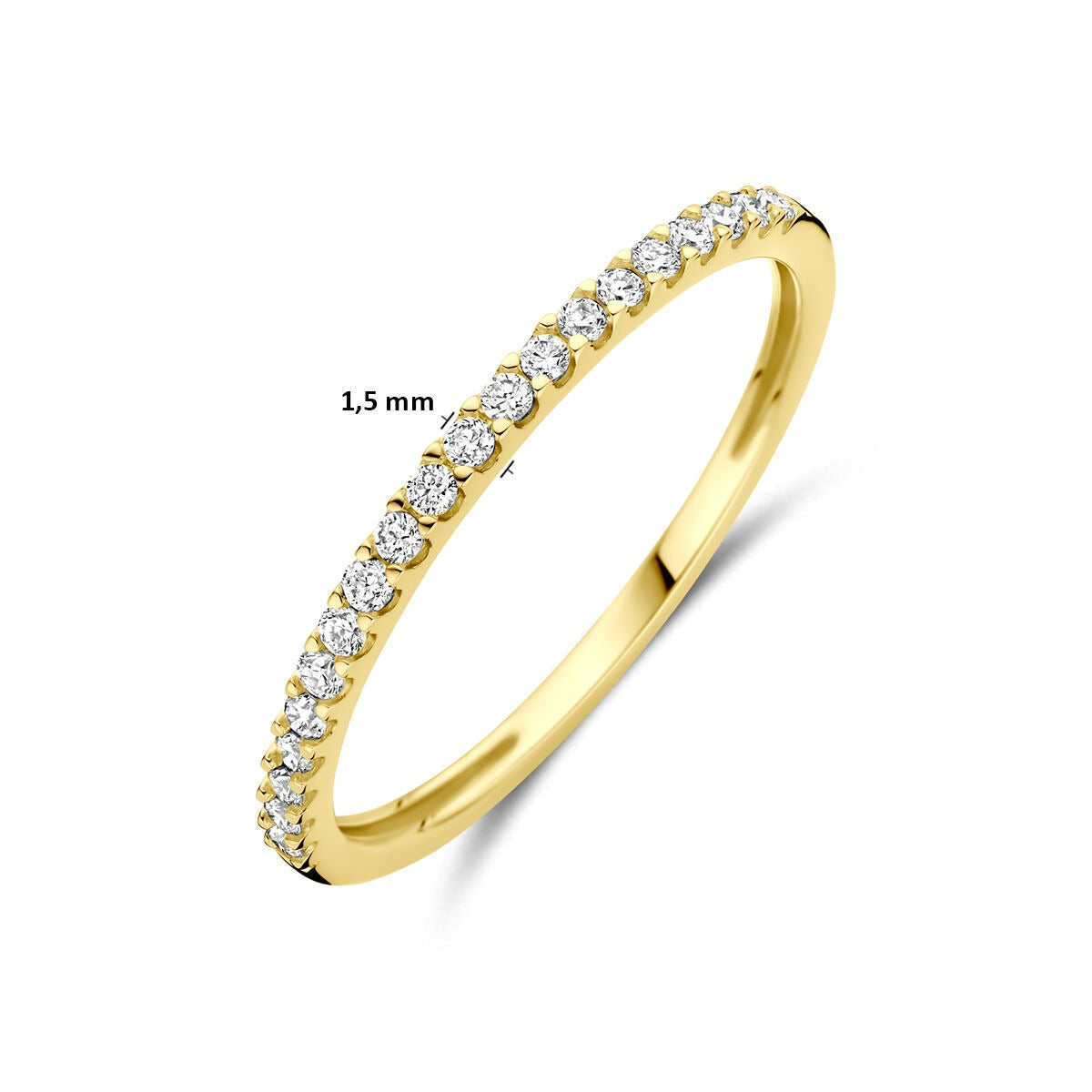 Anello in oro giallo 14k con diamante lab grown da 0,15ct