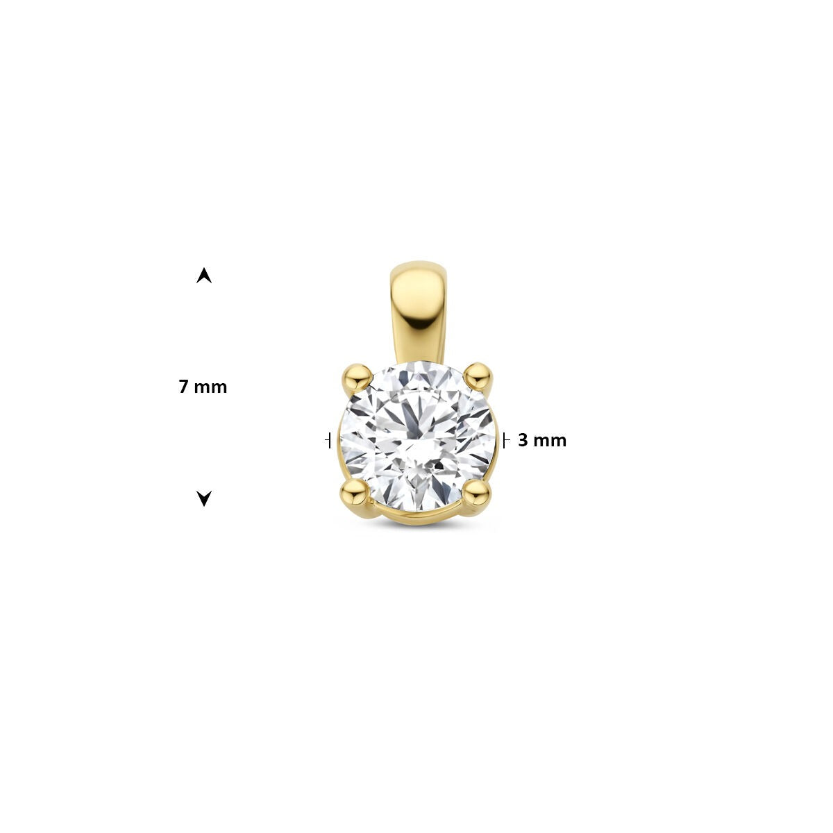 Ciondolo in oro con diamante lab grown – oro giallo 14k taglio brillante