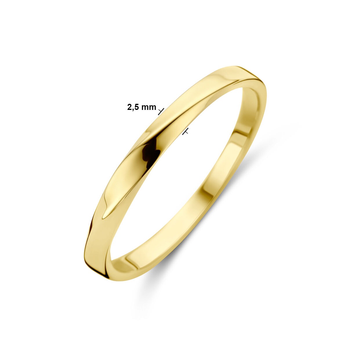 Anello da Donna in Oro Giallo 14K – Larghezza 2,5mm