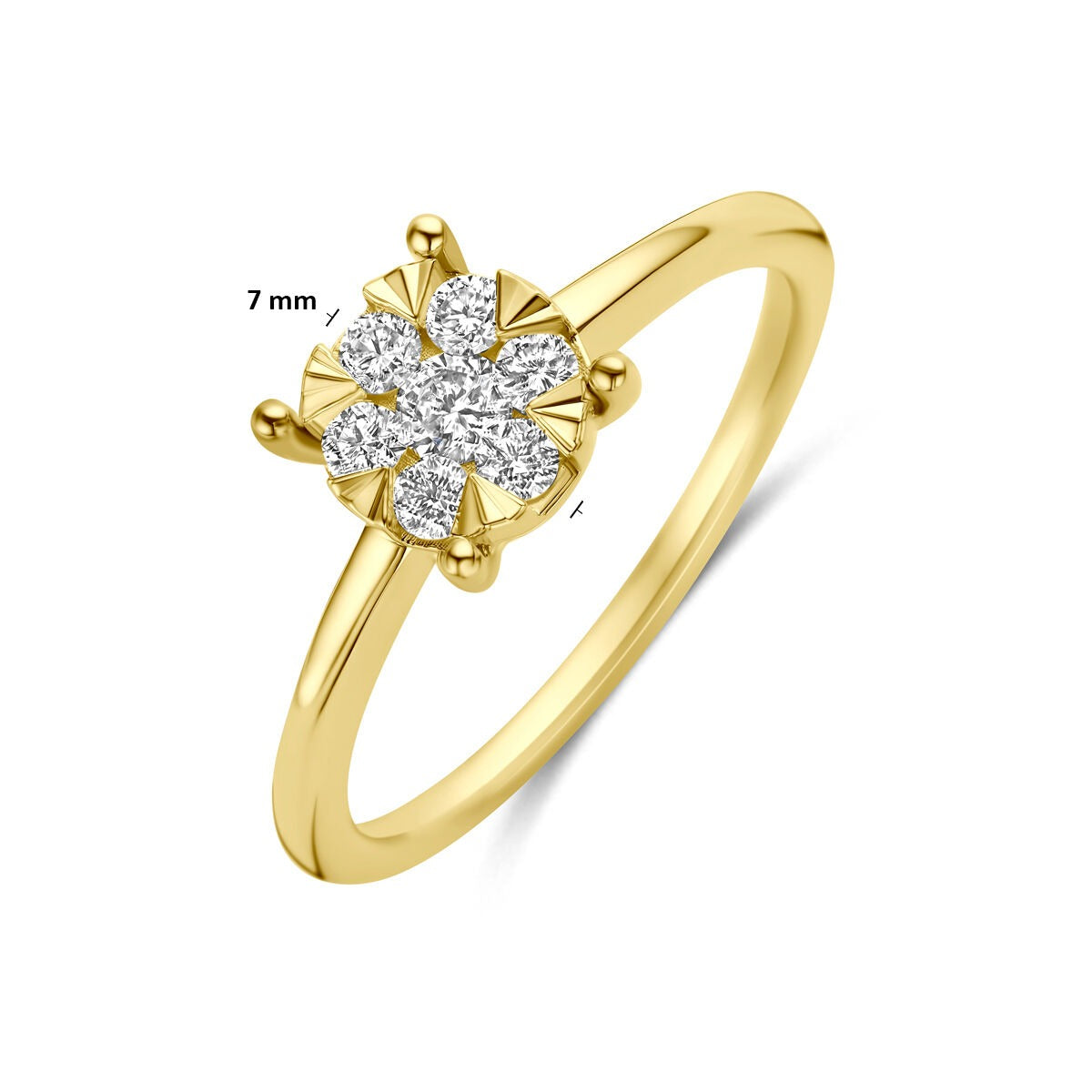 Anello in oro giallo 14k con diamante lab grown