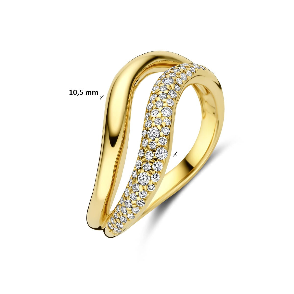 Anello in oro giallo 14k con diamante 0,32 ct
