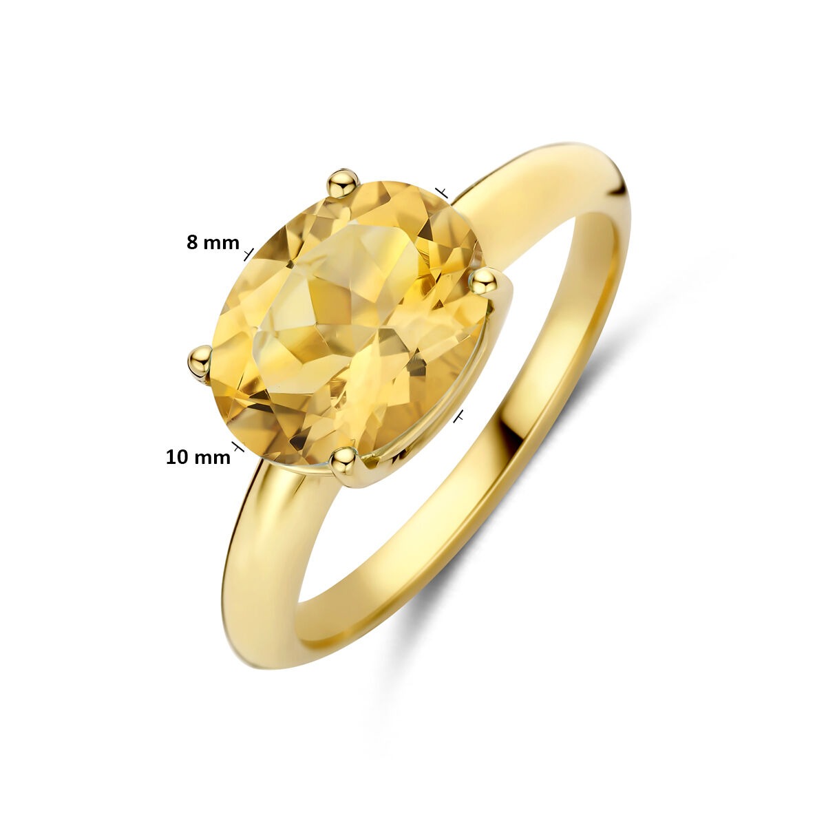 Anello in oro giallo 14k con citrino