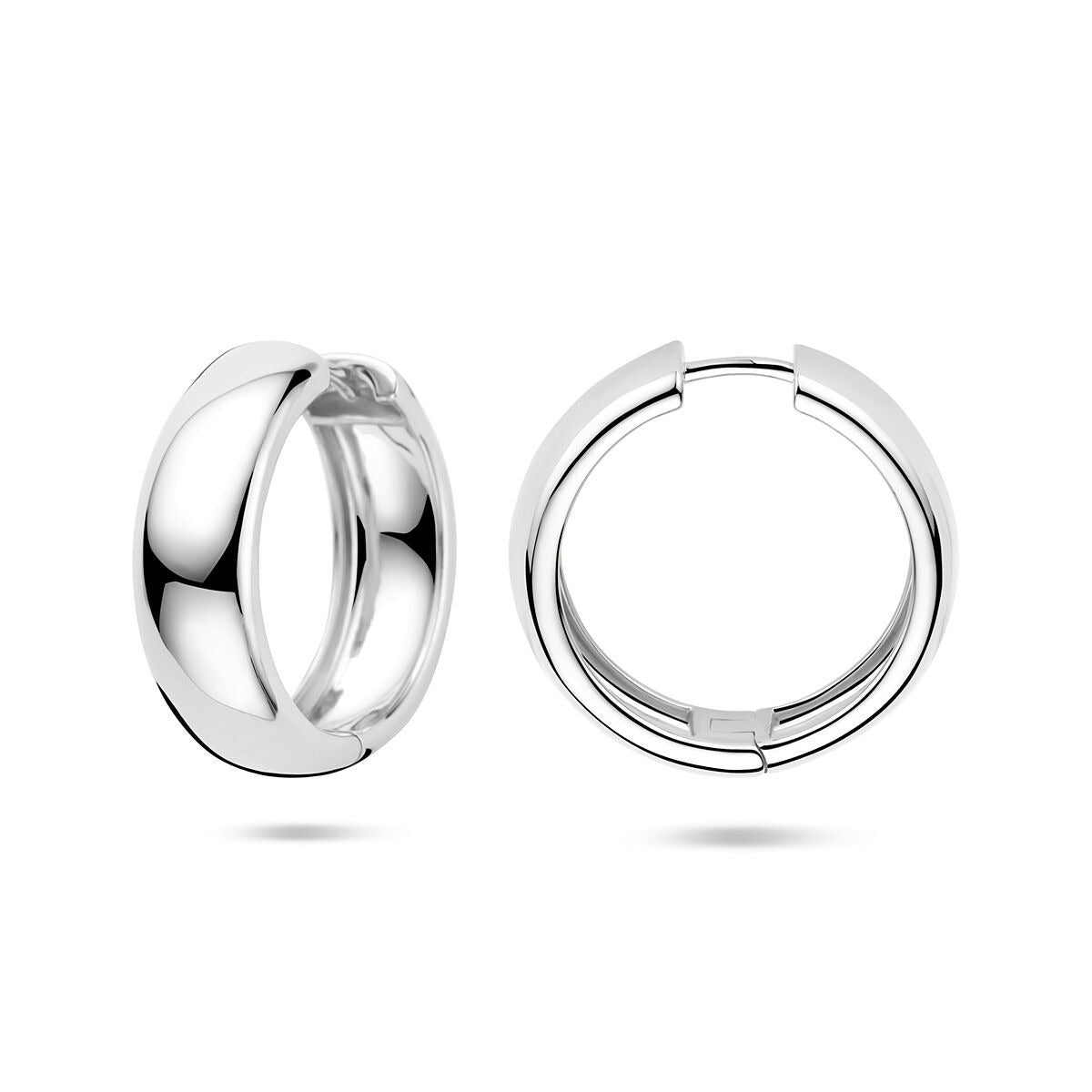 Orecchini a cerchio da donna in argento – rodiato 25x8 mm