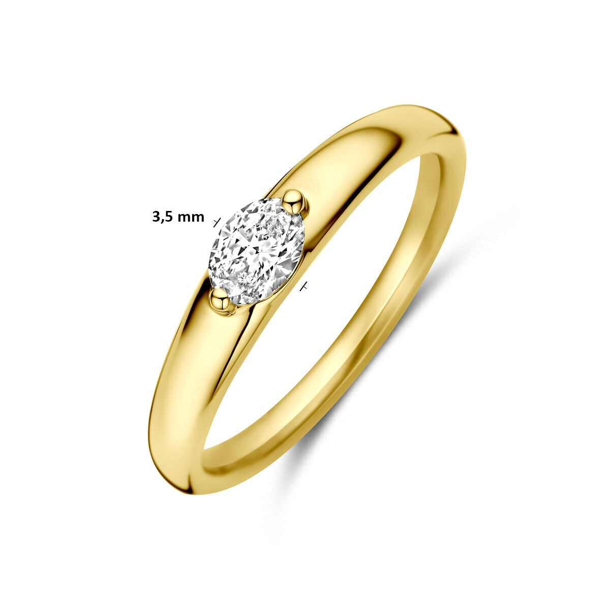 Anello in oro giallo 14K con diamante solitario 0,32 ct