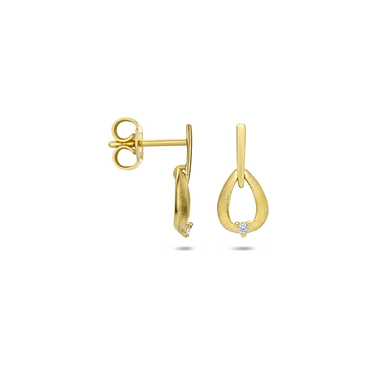 Orecchini pendenti in oro giallo 14k con diamante