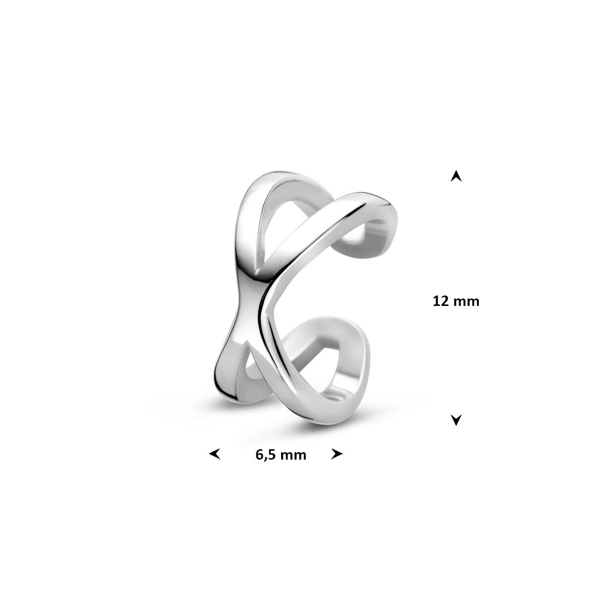Ear cuff in argento 925 rodiato