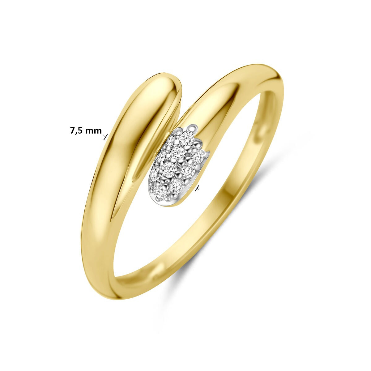 Anello in oro giallo 14k con diamante