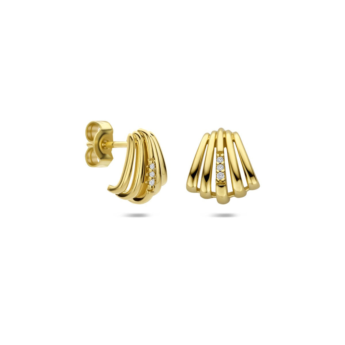 Orecchini a perno in oro con diamante – oro giallo 14K