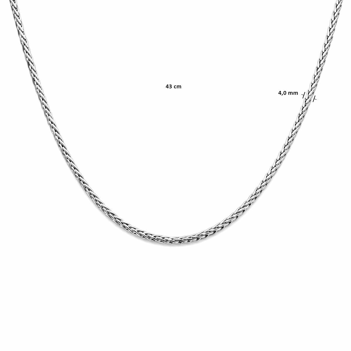 Collana in argento coda di volpe – rodiata