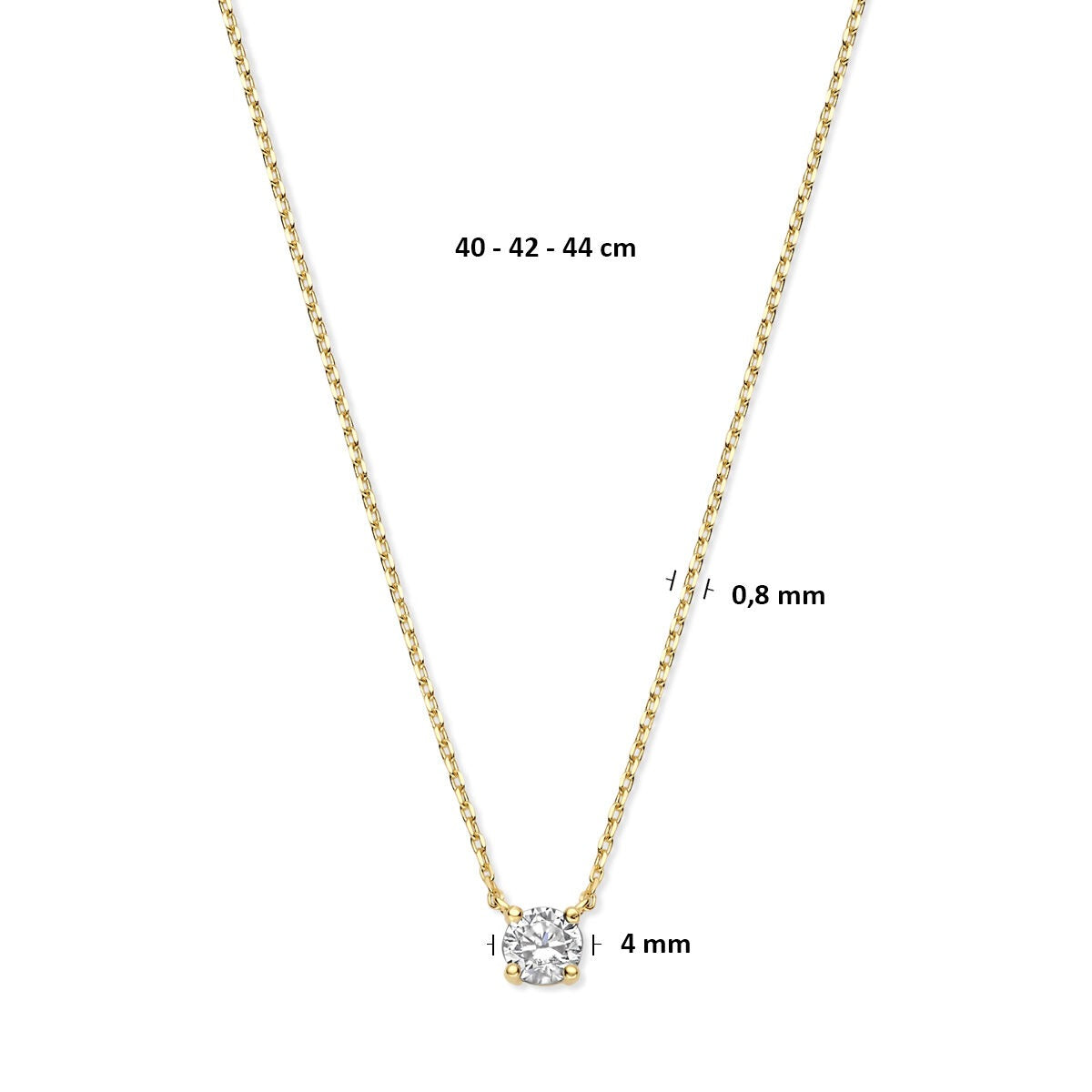 Collana in oro giallo 9k con zircone