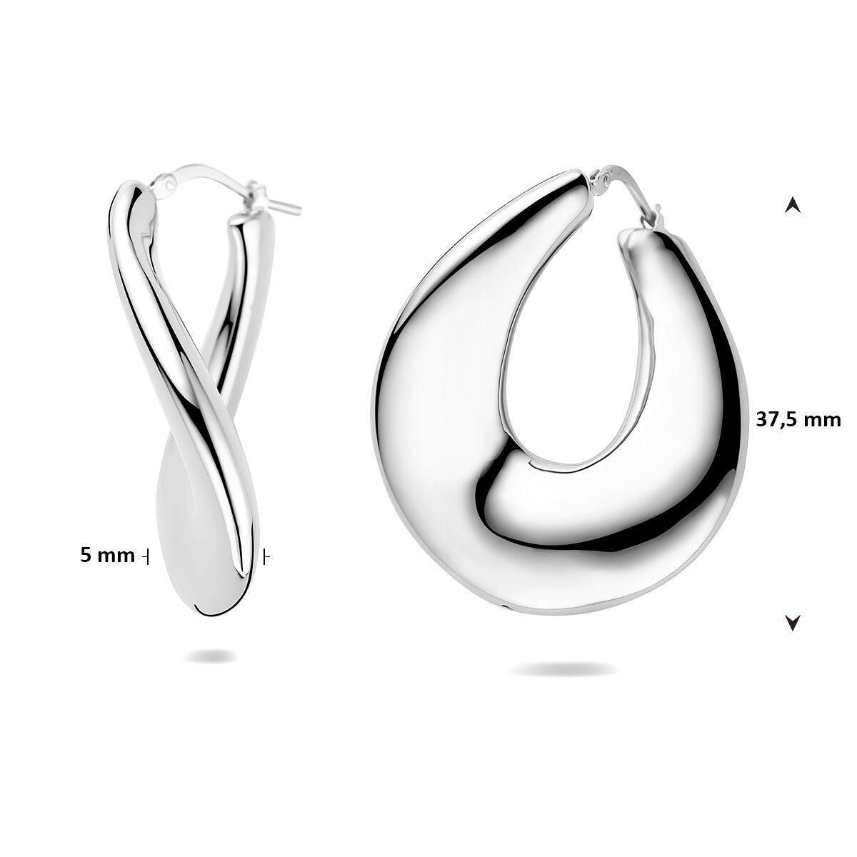 Orecchini a cerchio in argento – argento 925 rodiato