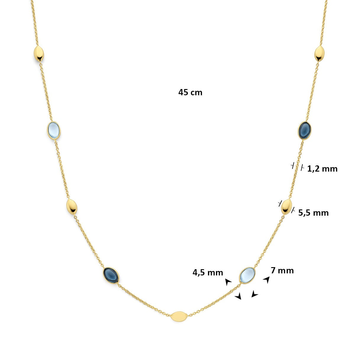 Collana d'oro con topazio – 14k oro giallo