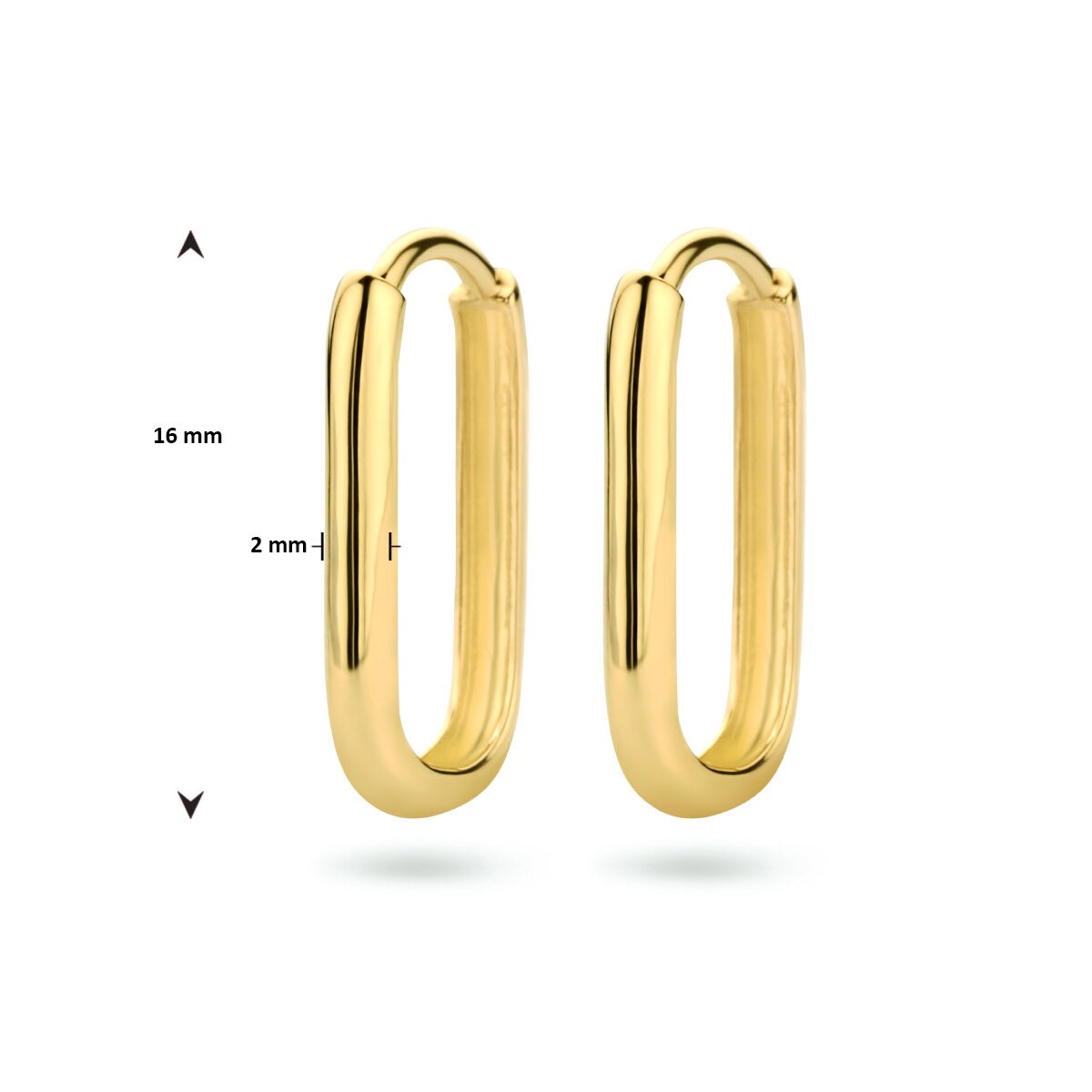 Orecchini a cerchio in oro giallo 9k 16 mm