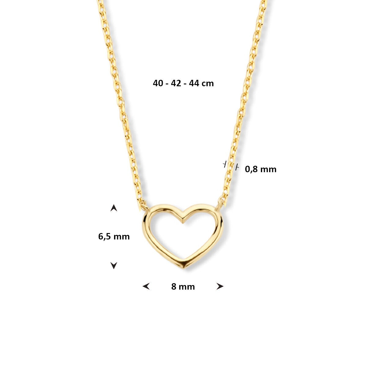Collana color oro giallo con cuoricino – 9k