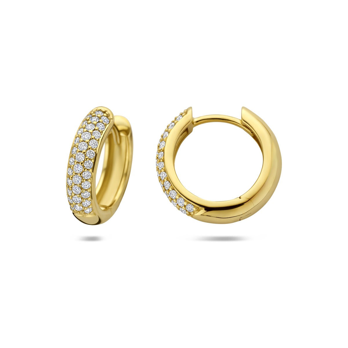 Orecchini creole in oro giallo 14k con diamante