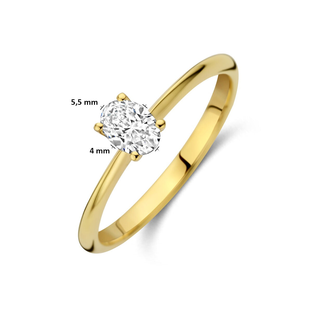 Anello in oro giallo 14k con diamante lab grown – ovale 0.30ct