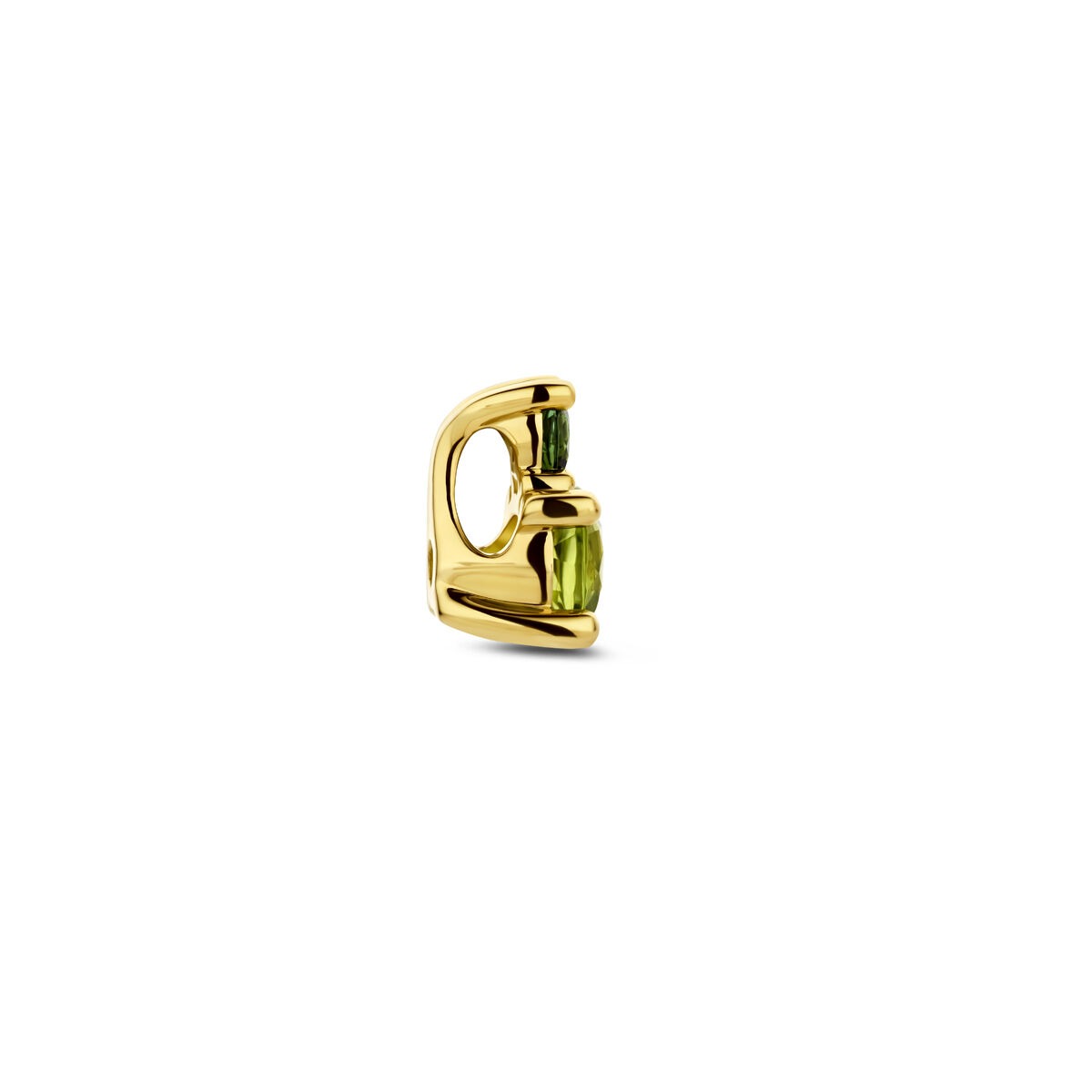 Ciondolo in oro giallo 14k con peridoto e tormalina verde