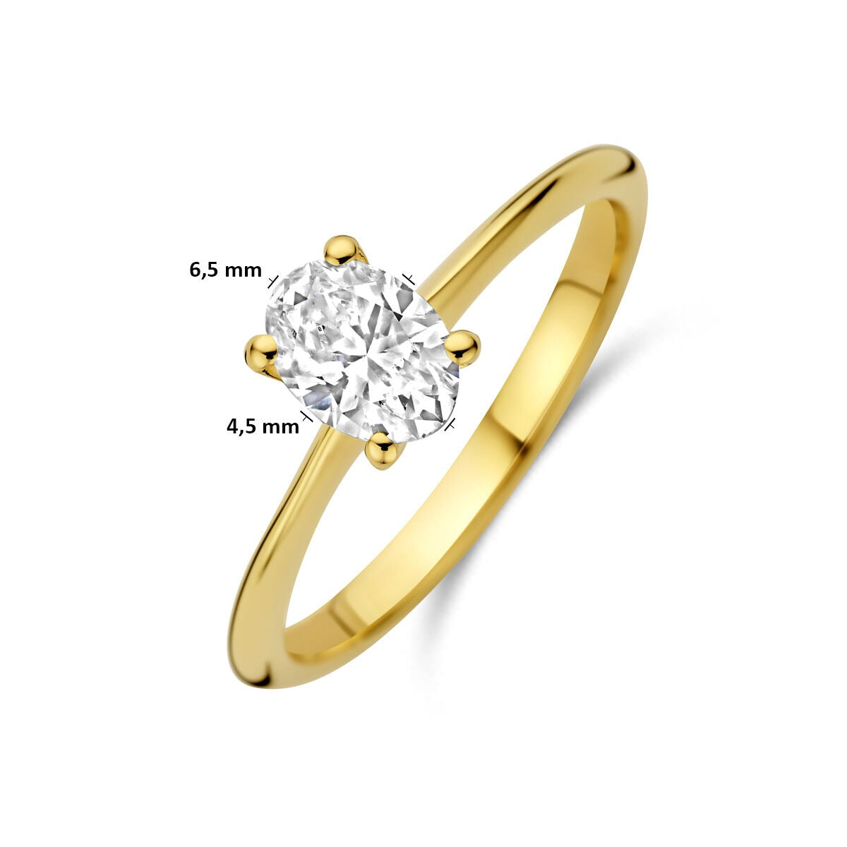 Anello in oro giallo 14k con diamante lab grown – taglio ovale 0.50ct
