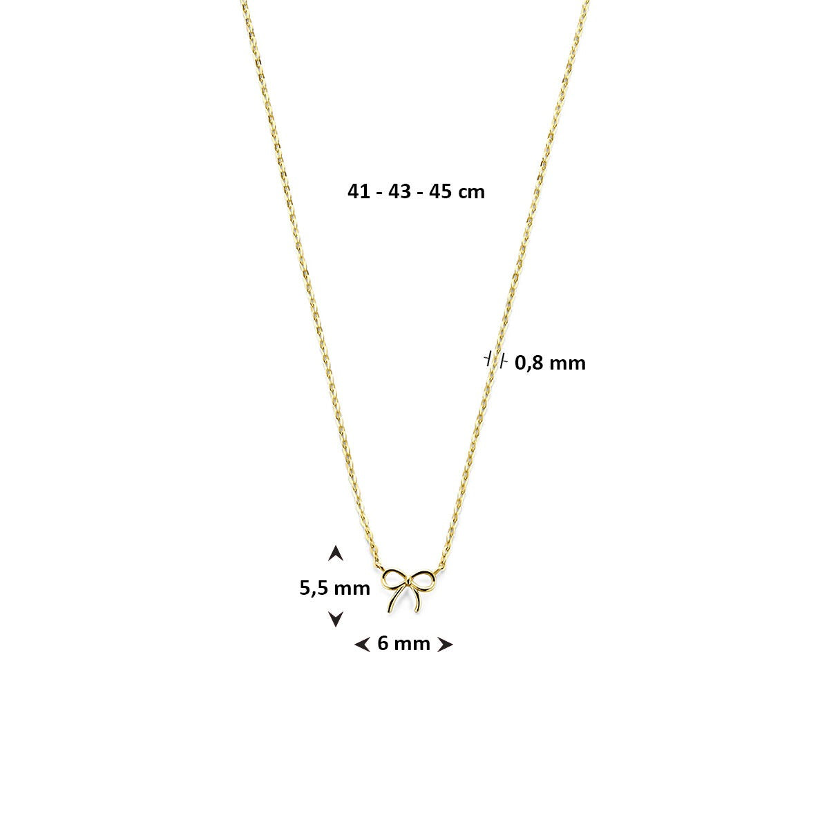 Collana con fiocco in oro giallo 9k