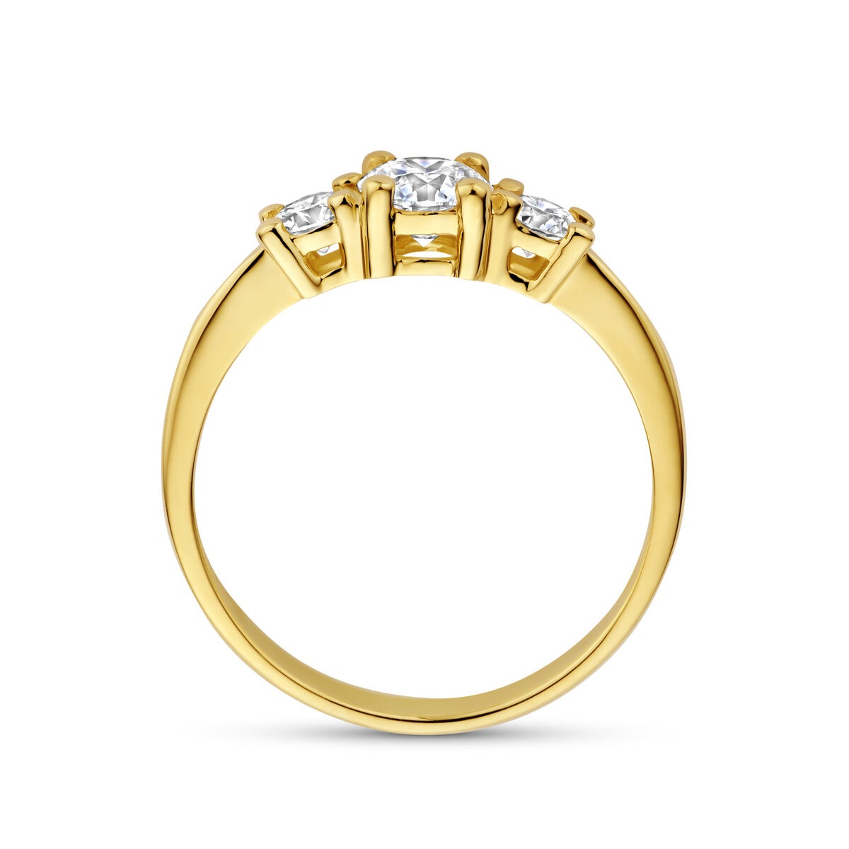Anello in oro giallo 14k con diamante lab grown – certificato incluso