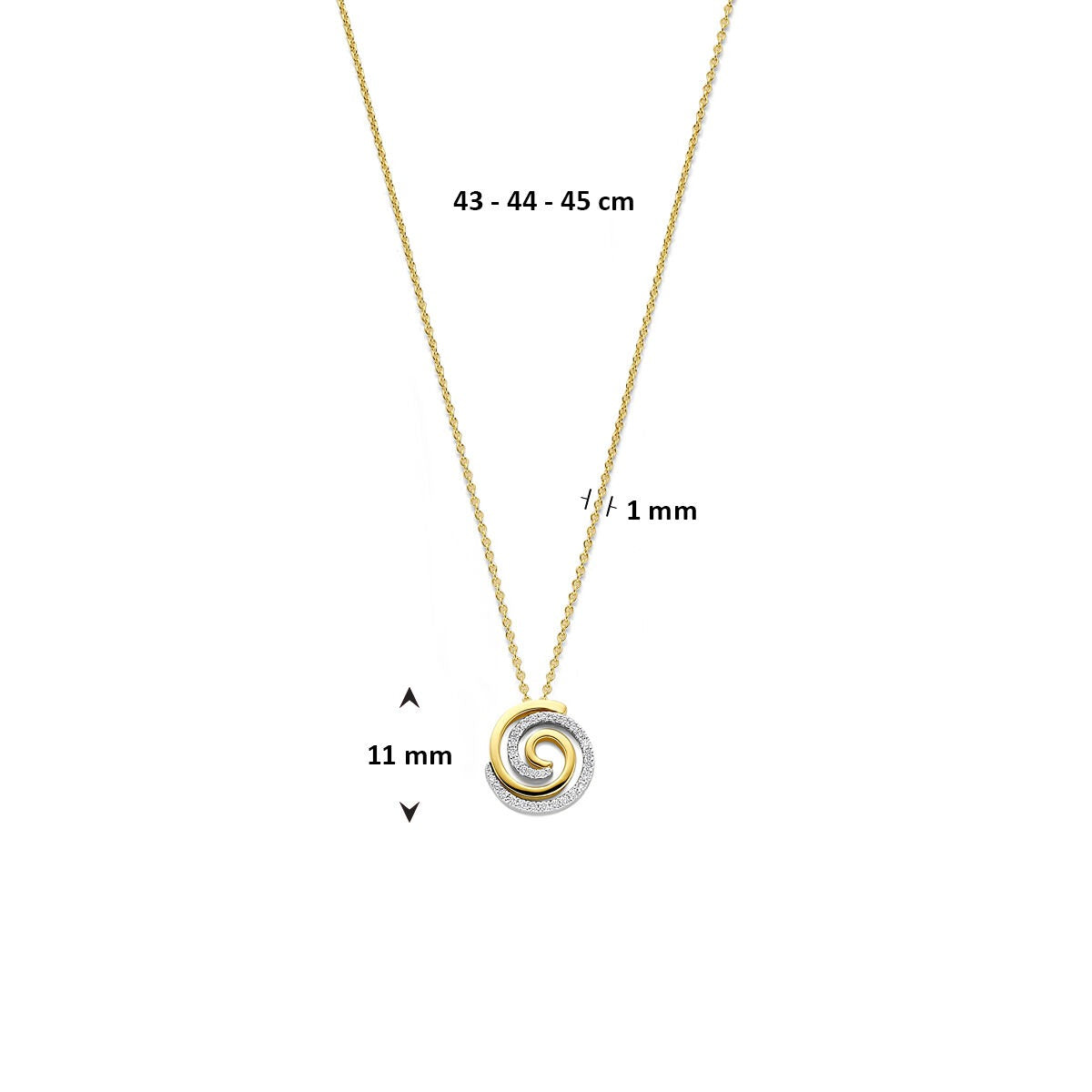 Collana bicolore 14k con diamante