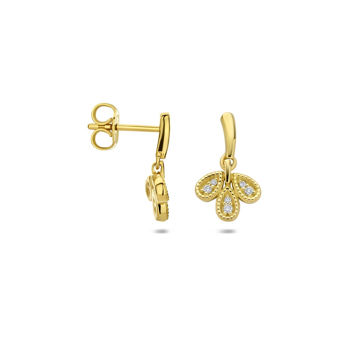 Orecchini pendenti in oro con diamante – oro giallo 14k