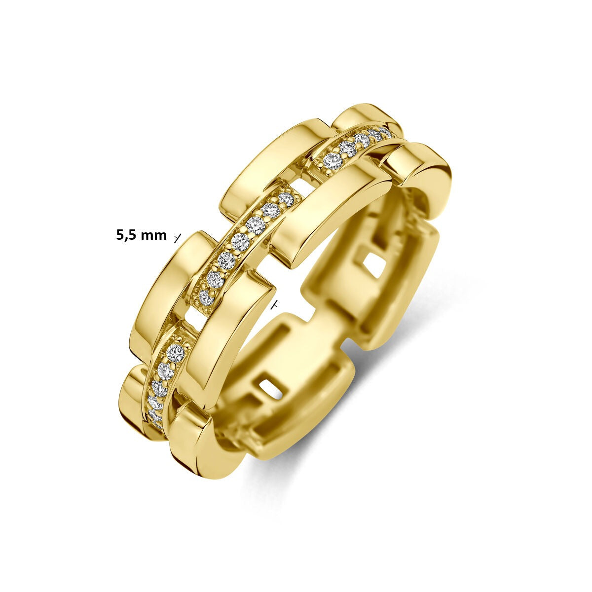 Anello in oro giallo 14k con diamante