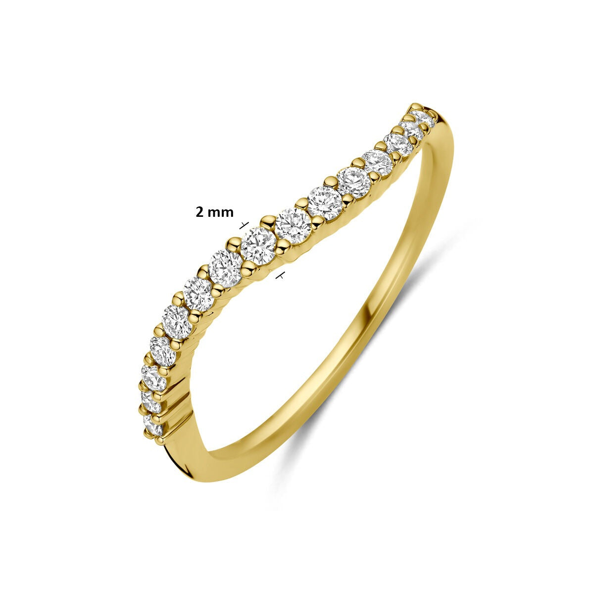 Anello Alliance in Oro Giallo 14k con Diamante 0,21 ct