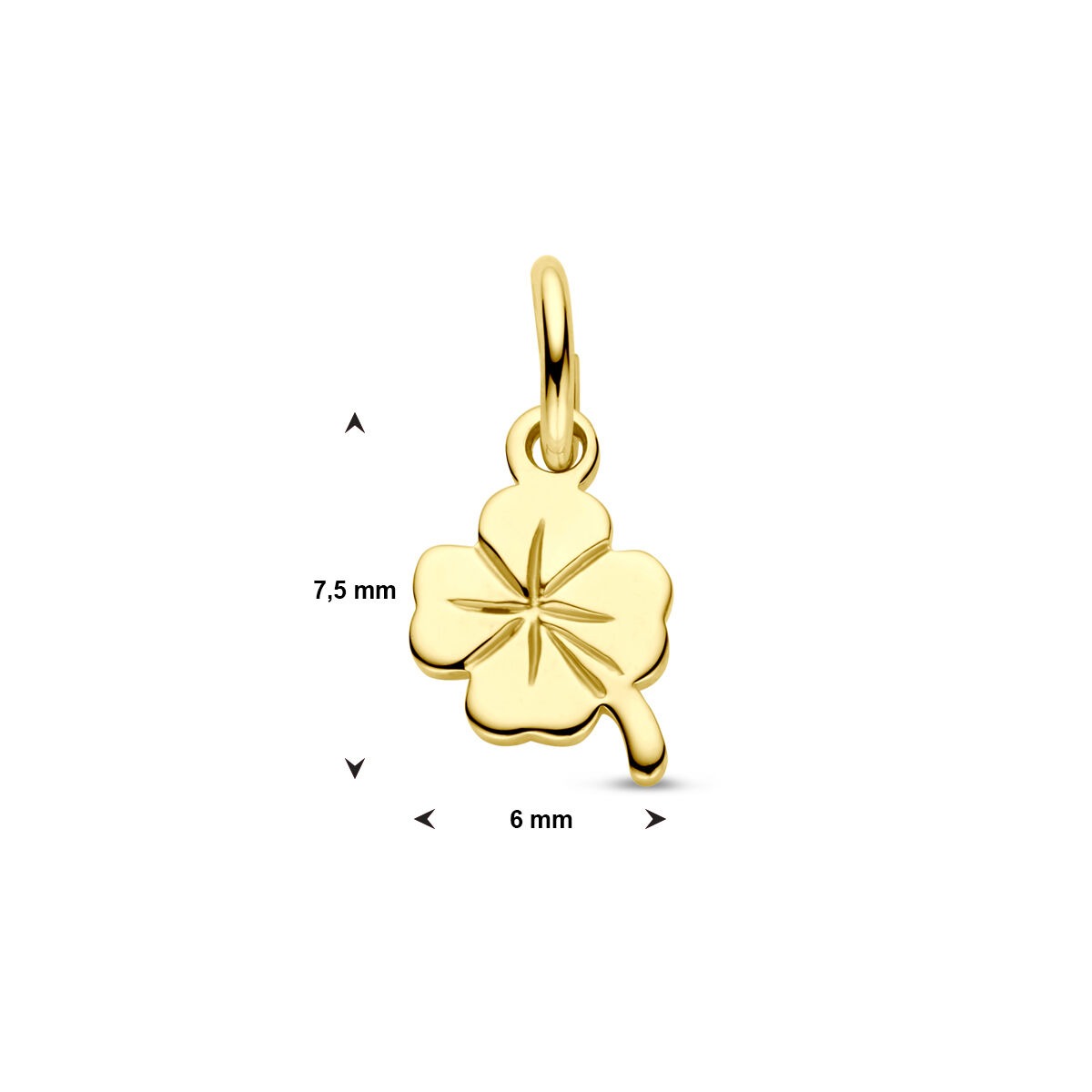 Ciondolo quadrifoglio in oro – 9k oro giallo