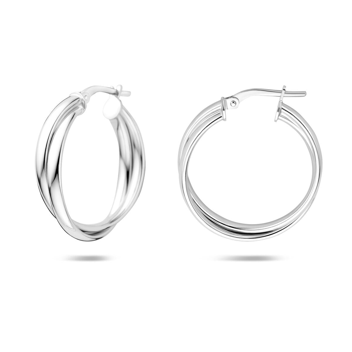 Orecchini a cerchio in argento rodiato 24,5 mm
