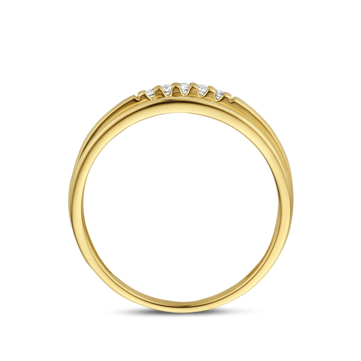 Anello da donna in oro con diamante – oro giallo 14k