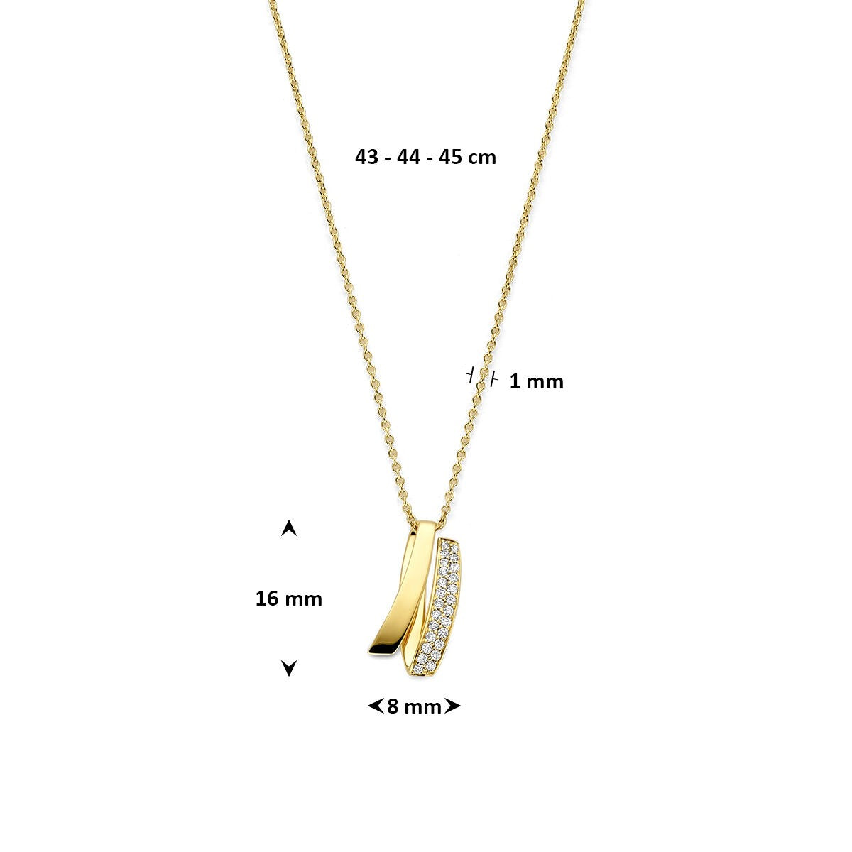 Collana in oro giallo 14k con diamante