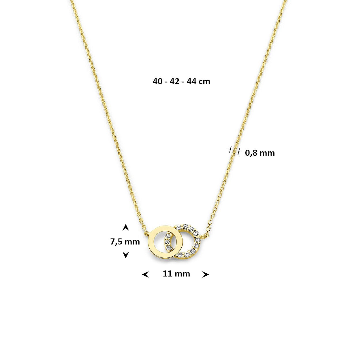 Collana in oro giallo 9k con zircone