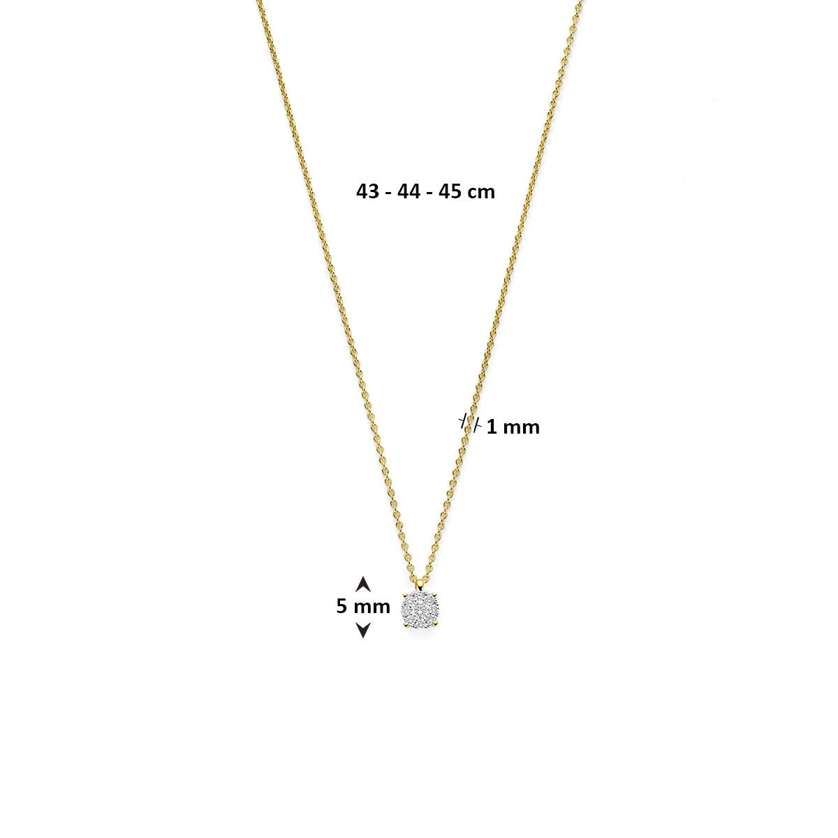Collana bicolore 14k con diamante