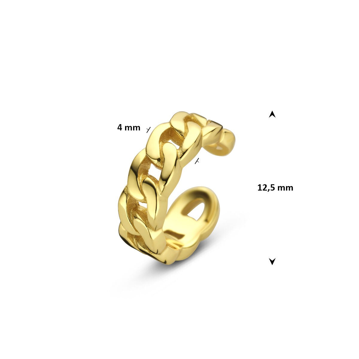 Ear cuff da donna in argento dorato - color oro giallo
