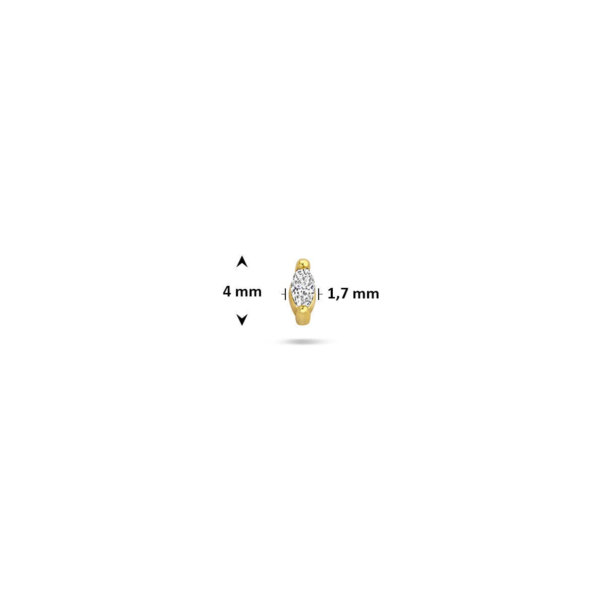 Piercing flat back in argento placcato con zirconia – lusso sottile con chiusura a vite