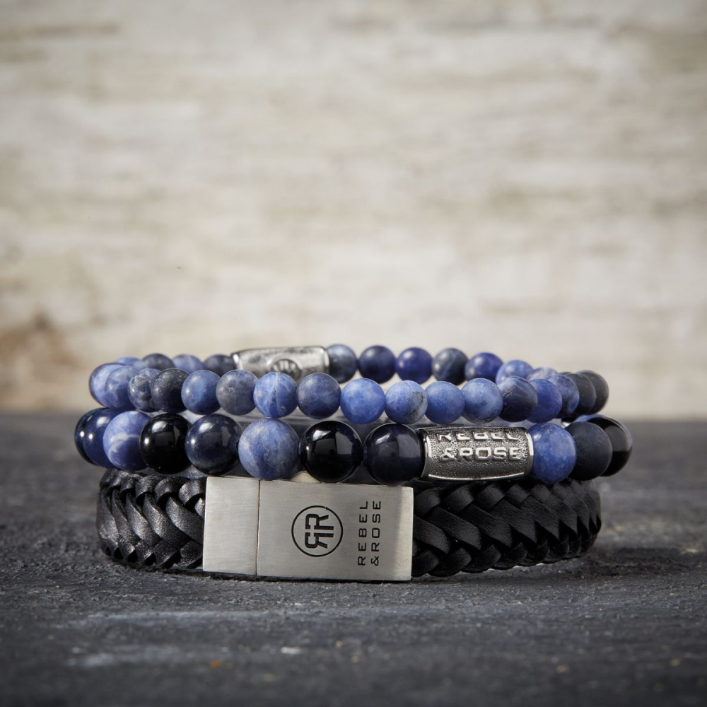 Matt Midnight - 6mm - Bracciale da uomo con perline